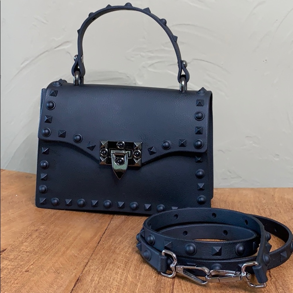 NEW Black Spike/Stud Purse Shoulder Bag